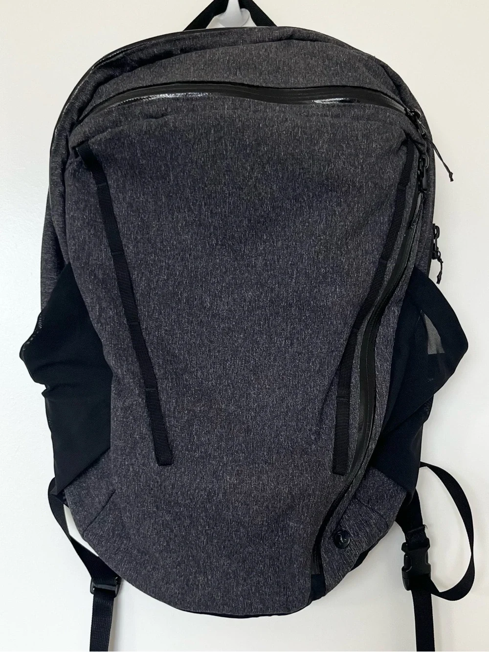 Lululemon Core Backpack Heathered Black Gray Black Large Athletic Travel Bag
